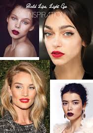 how to wear a bold lip and light eye