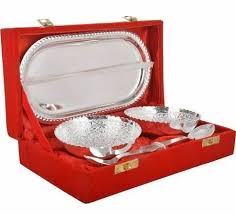 german silver wedding return gifts at