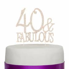 ella celebration 40 fabulous cake topper for 40th birthday party supplies rose gold decoration 40 fabulous rose gold