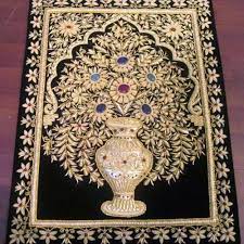 black and golden embroidered kashmiri