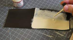 How to apply angelus leather paint to leather with a paintbrush - YouTube