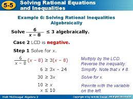 Solving Rational Equations 5 5 And
