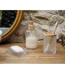 toothbrush holder glass and wood