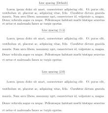 how to change line ing in latex