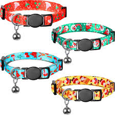Festive swarovski crystal bling collars and more. Frienda 4 Pieces Christmas Cat Collars With Bell Adjustable Breakaway Cat Collars Holiday Kitten Decoration For Christmas Party Cat Accessories Amazon Co Uk Pet Supplies