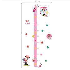 Us 3 37 Cartoon Minnie Mickey Mouse Growth Chart Height Measure Kids Baby Nursery Bedroom Wall Sticker Decorative Home Decals Diy Decor In Wall