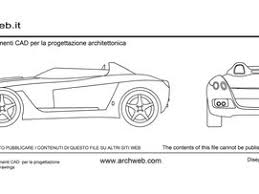 Drawings in plan and side elevation. Ferrari Cad Block