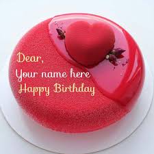 red velvet heart birthday cake for