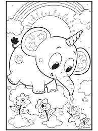 Free unicorns coloring page to print and color. Uni Creatures Unicorn Elephant Crayola Com