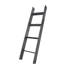 Manor park solid wood 4 shelf ladder bookcase. 4 Step Rustic Black Wood Ladder Shelf Enjoysmiling Com