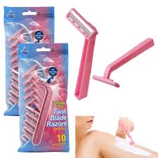 20pcs womens disposable razors twin blade hair removal trimmer shaver pink new 0