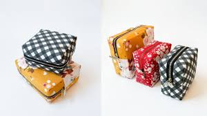 how to sew zippered box pouches