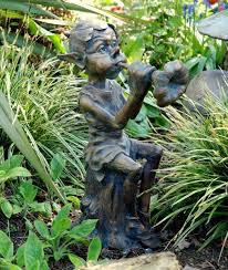 Al Pixie Bronze Resin Garden Ornament