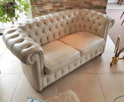 White Leather Chesterfield Sofa 1978