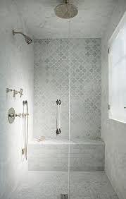 gray marble arabesque shower tiles