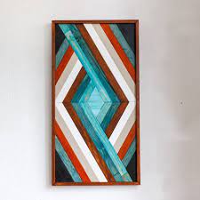 Mosaic Geometric Wooden Wall Hanging