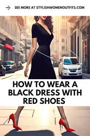 red shoes and black dress perfect