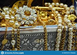 A Treasure, Chest Full of Jewels, Pearls, and Gold Stock Image - Image of wooden, silver: 160575419