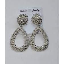 silver earrings with glitters