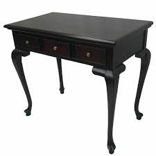 59.75 w writing desk modern black wash poplar wood leather drawer pulls iron. Mahogany Wood Cabriole Leg Small Writing Desk Table With 3 Drawers French Style Ebay