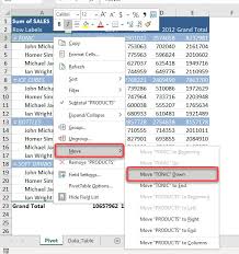 in excel pivot tables