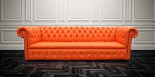 3pc set includes 2 pc sectional & cocktail ottoman. Buy Orange Leather Chesterfield Sofa Uk Designersofas4u