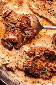 garlic mushroom pork chops