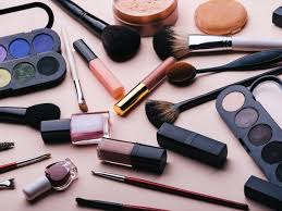 set of female cosmetics for eye makeup