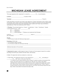 free michigan lease agreement templates