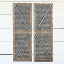 Corrugated Metal Wood Framed Barn Door