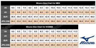 Mizuno Shoe Size Chart Www Studiozanolla Com