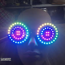 Us 69 0 High Quality Usb Recharge Led Glasses Light Up Goggles Rainbow Full Color Spectrum Rave Eye Costume Night Club Party On Aliexpress