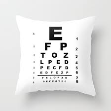Eye Test Chart Throw Pillow By Homestead
