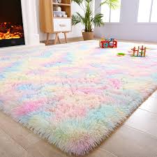 noahas super soft rainbow area rugs for