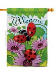 welcome ladybug garden flag spring