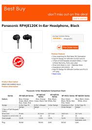 Best Buy Panasonic Rphje120k In Ear Headphone Black By
