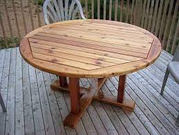 Round Wood Patio Table