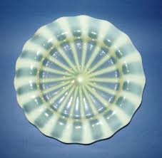 boater shaped vaseline glass dish c1880