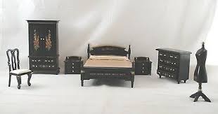 Black and white room with brown furniture. Bedroom Set Japanese Black Lacquer Dollhouse Furniture 1 12 Scale T0121 8pc Ebay
