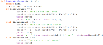 Creating A Quadratic Solver In Python