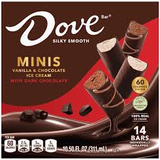 dove ice cream minis with dark