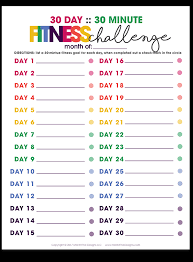 30 day 30 minute fitness challenge