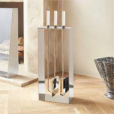 Maddox Modern Stainless Steel Fireplace