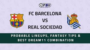 It's real sociedad that tops the table in spain's top flight, while barcelona is languishing in eighth place entering the league's midweek slate. Bar Vs Rs Fc Barcelona Vs Real Sociedad La Liga Probable Lineups Team News Best Dream11 Combination Fantasy Scout 11