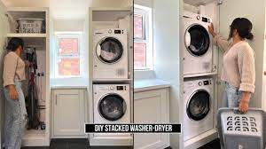 diy stacked washer dryer cabinets