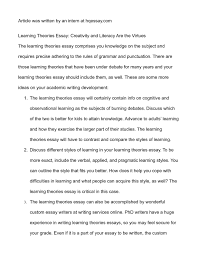 calam eacute o learning theories essay creativity and literacy are the calameacuteo learning theories essay creativity and literacy are the virtues