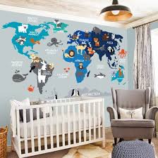world map sticker nursery wall decal