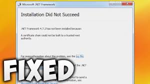 how to fix net framework 4 7 2 has not