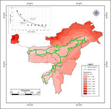 northeast india with a railway map
