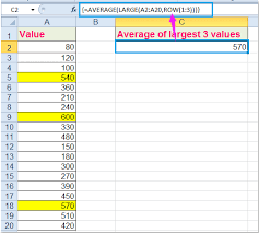 average top or bottom 3 values in excel